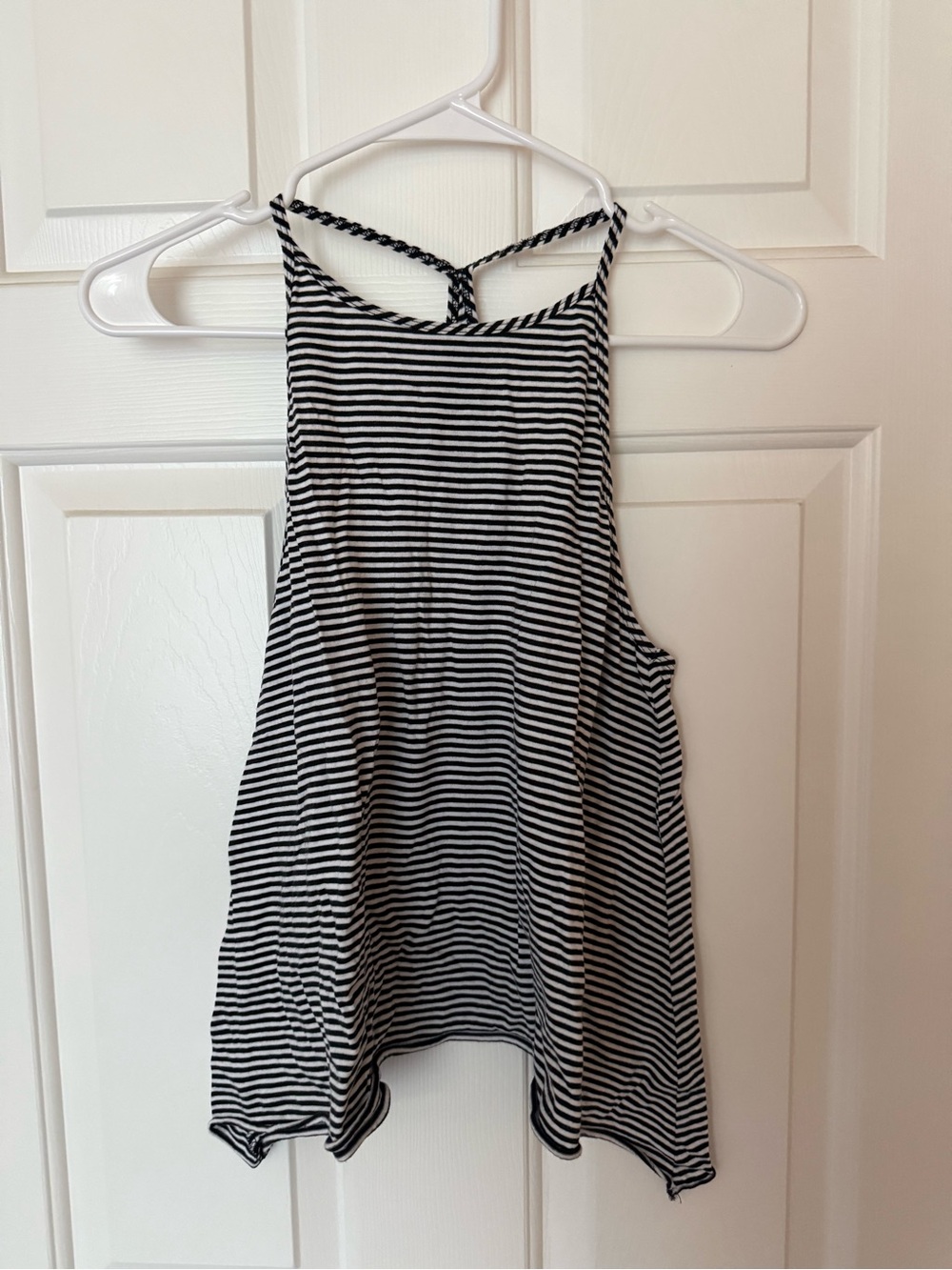 Hollister Black & White Striped Racerback Tank